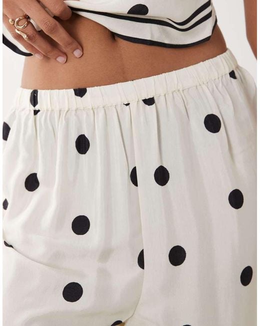 River Island White Polka Dot Wide Leg Trouser Co-Ord