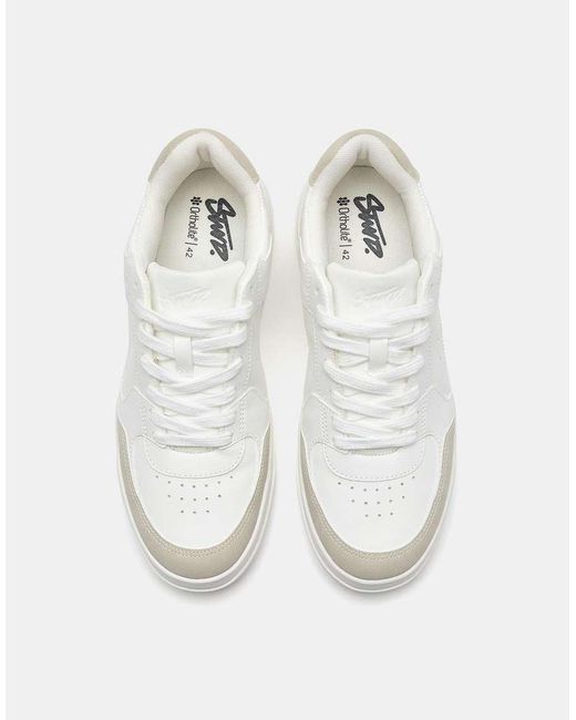 Pull&Bear White Multi-Piece Chunky Sole Trainers for men