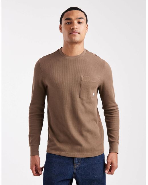 Farah Blue Spence Long Sleeve T-shirt for men