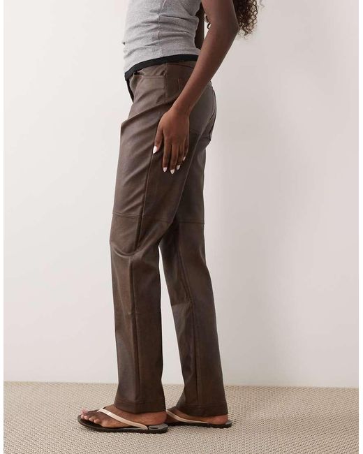 Bardot Natural Faux Leather High Waisted Pants
