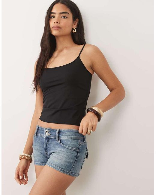 Mango Blue Teen Stitch Detail Denim Short