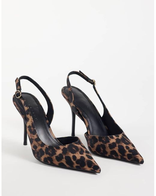 ASOS Metallic Polo Slingback Stiletto High Heel Shoes