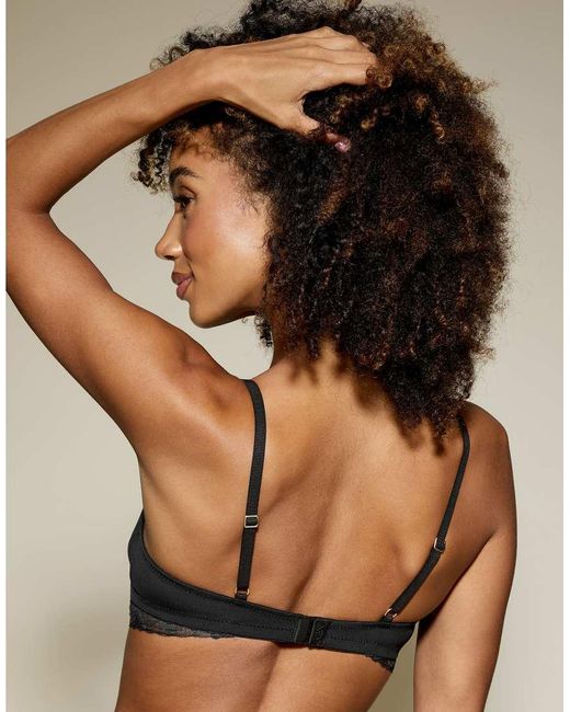 KBX Black Louisa Ribbed Padded Crop Bra