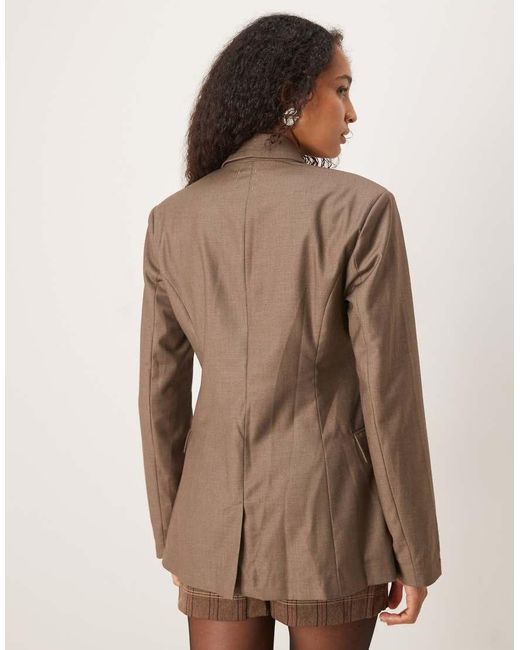NARRATED Brown Fitted Single Breasted Blazer