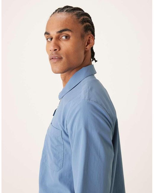 Farah Blue Fintoni Double Zip Pocket Logo Jacket for men