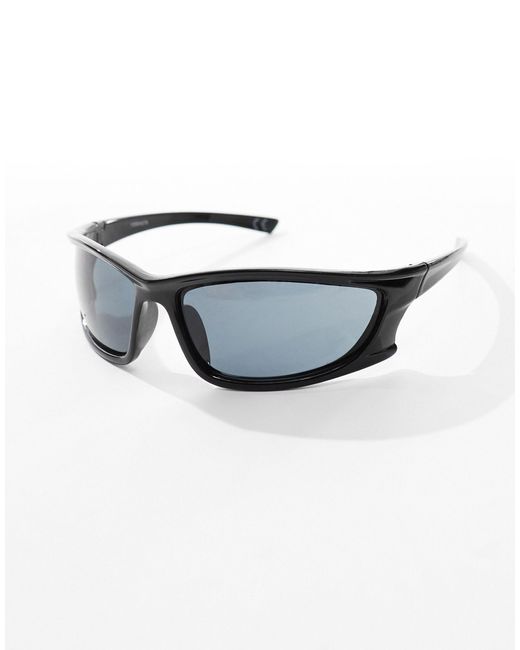 ASOS – e racer-sonnenbrille mit bügeldetail in Black für Herren