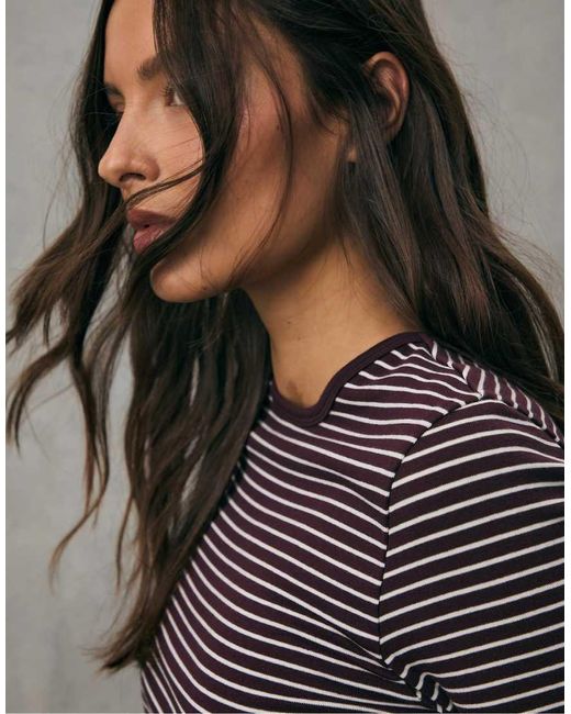 Stradivarius Gray Basic Fitted T-shirt