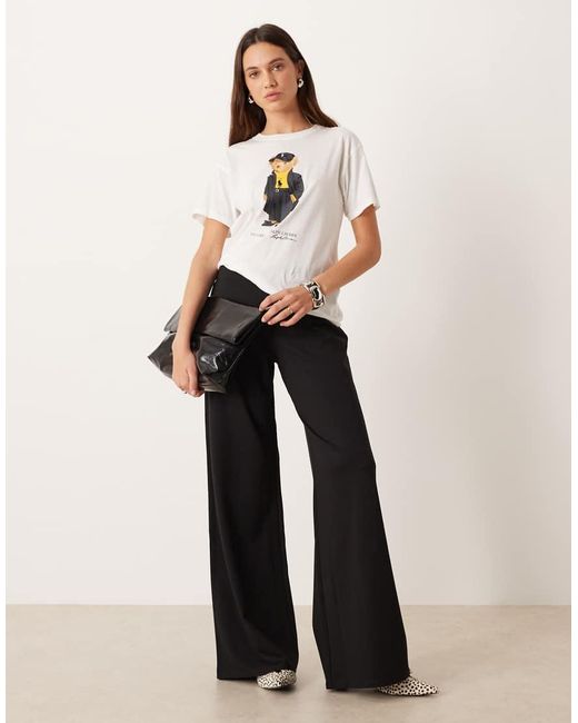 T-Shirt Bianca Con Logo Orso di Polo Ralph Lauren in White