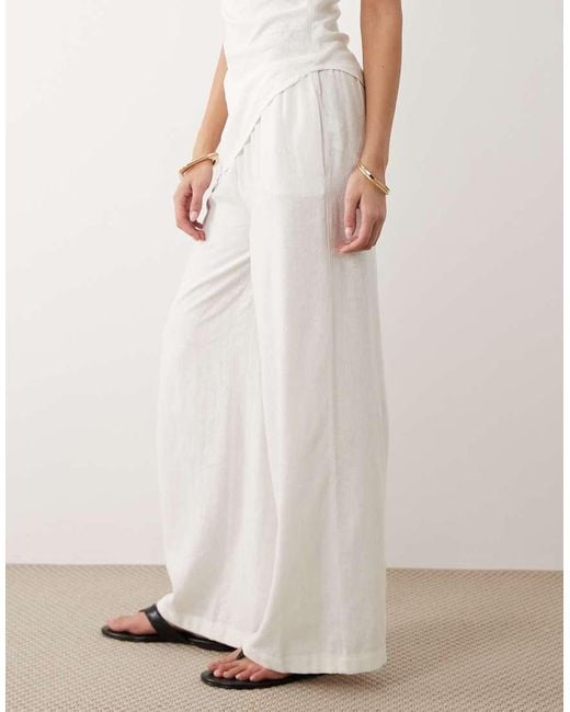 Tala Natural Resort Wide Leg Linen Trousers