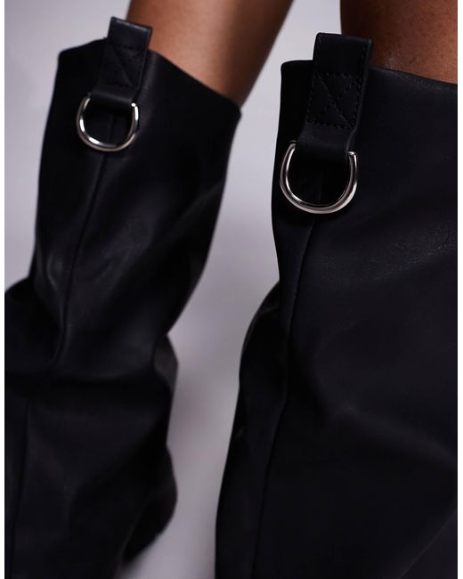 SIMMI Black Simmi London Wiz Foldover Chunky Low Ankle Boots