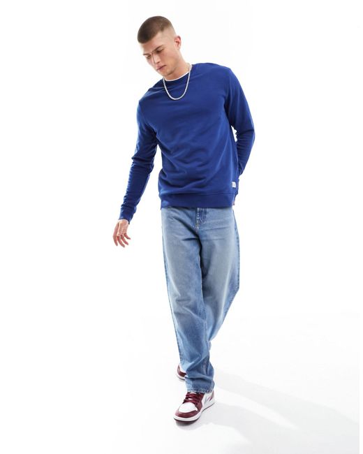 Only & Sons Blue Oversized Crew Neck Sweat for men
