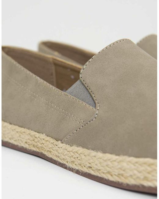Threadbare White Faux Suede Slip On Espadrilles for men