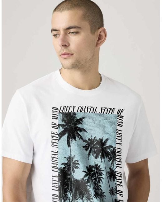 Levi's White Relaxed Fit Graphic T-Shirt for men