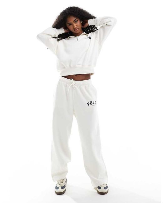 Polo Ralph Lauren White Co-Ord Wide Leg Joggers