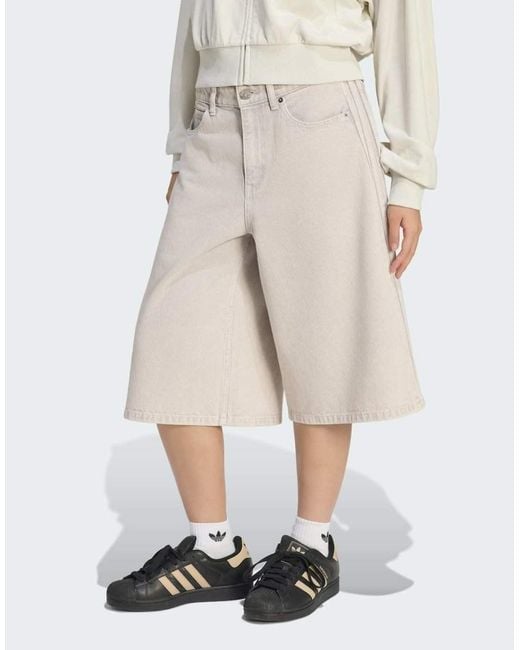 Adidas Originals Natural Mid Rise Denim Jorts