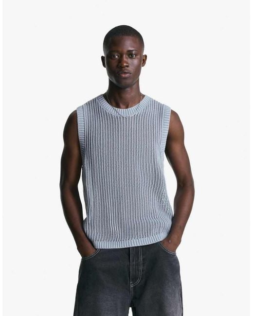 Bershka Gilet Met Vervaagd Effect in het Blue voor heren