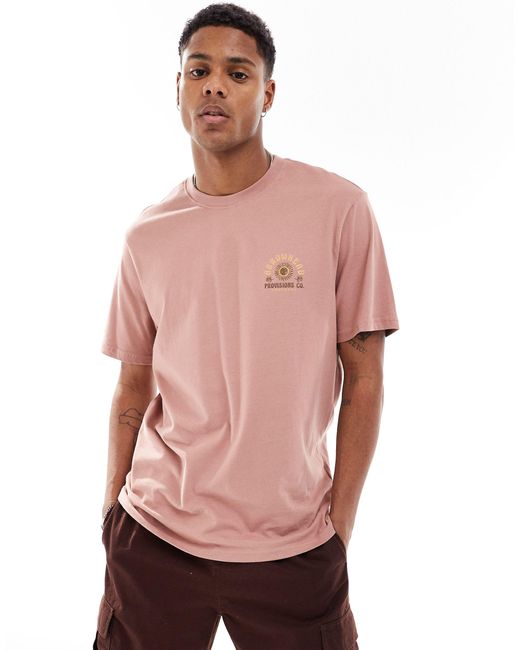 T-shirt coupe classique avec imprimé arrowhead dans le dos - délavé Only & Sons pour homme en coloris Pink