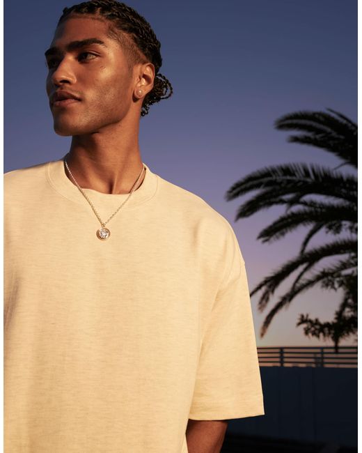 ASOS – kastiges oversize-t-shirt aus hochwertigem, 300 g/m2 schwerem material in Blue für Herren