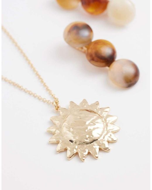 ASOS White Necklace With Sun Design