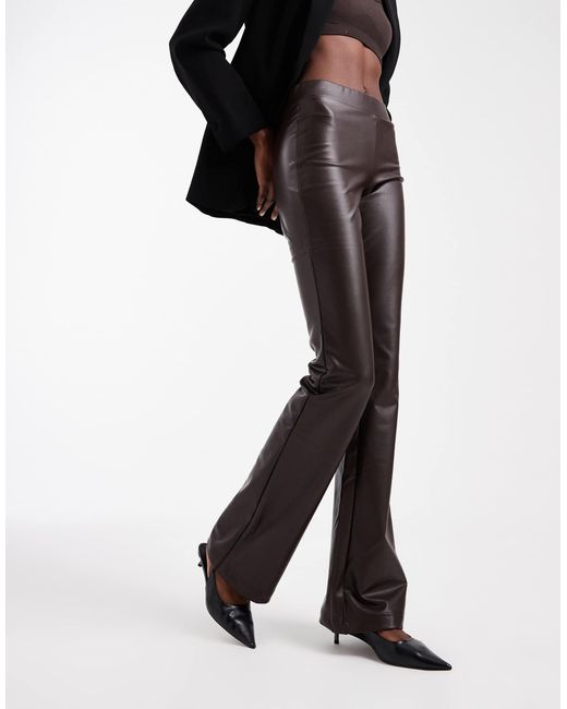 ONLY Black Faux Leather Flared Trousers