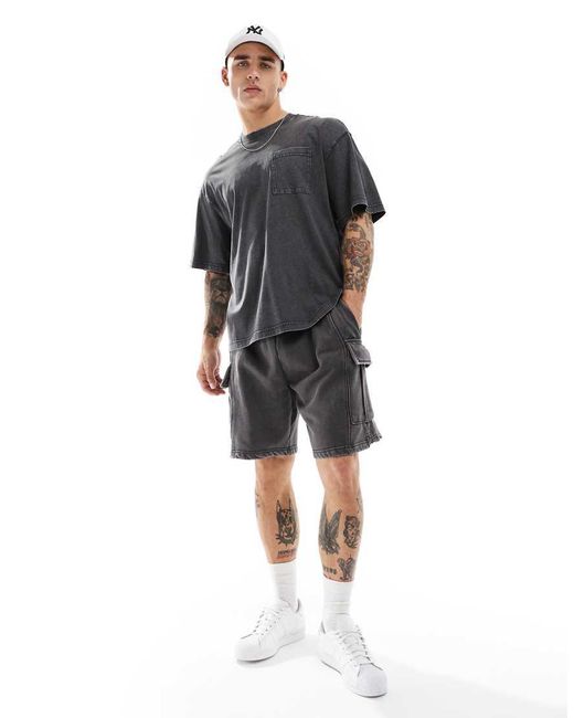 Only & Sons Black Super Oversized T-shirt Co-ord for men
