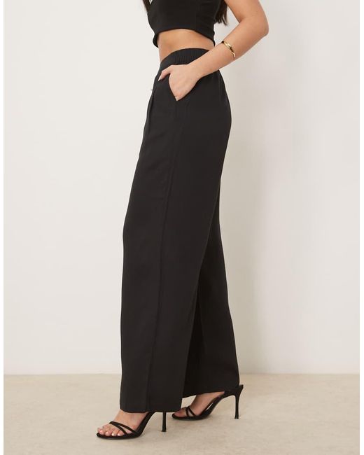 ASOS Black Clean Front Wide Leg Trousers