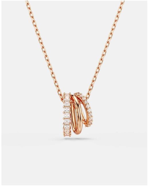 Swarovski Black Hyperbola Pendant, Mixed Cuts, Rose-Tone Plated