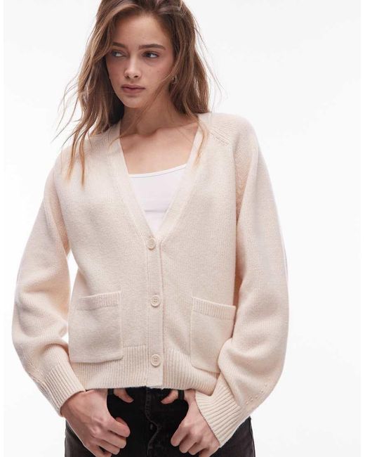 & Other Stories Natural Wool Blend Cardigan With Patch Pockets
