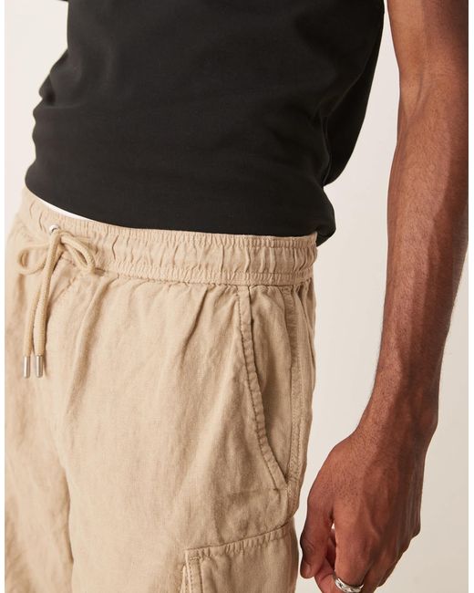 Gant Black Linen Cargo Shorts for men