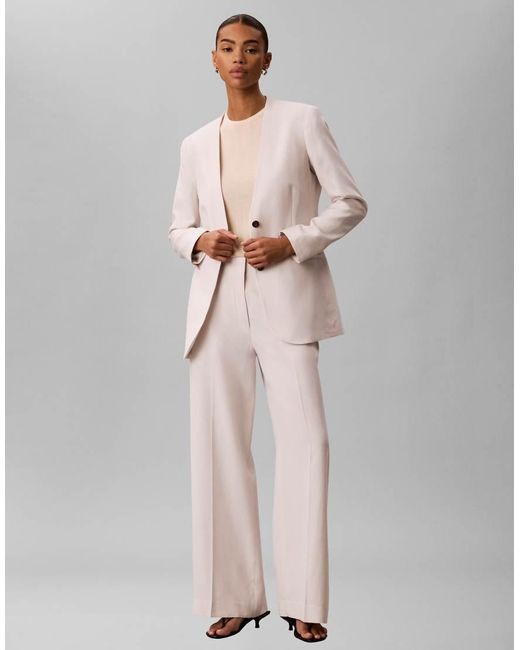 Calvin Klein White Linen Blazer Co-Ord