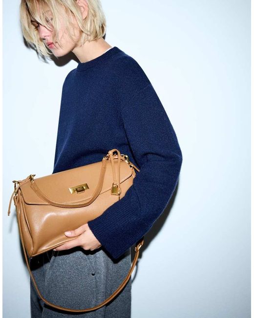Bershka Blue Leather Effect Bag