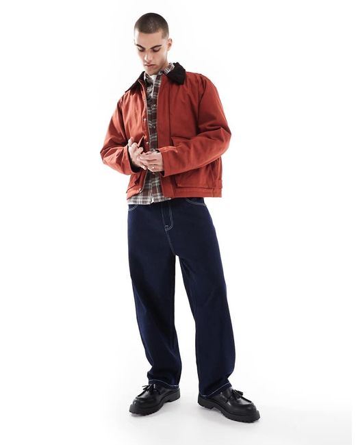Chaqueta Color Óxido De Estilo Carpintero Con Bolsillos De Algodón De -Naranja Jack & Jones de hombre de color Red