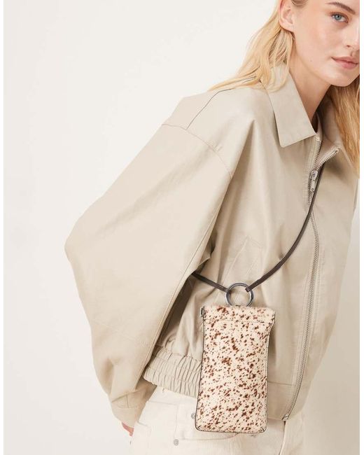 Mango Natural 100% Leather Shoulder Bag