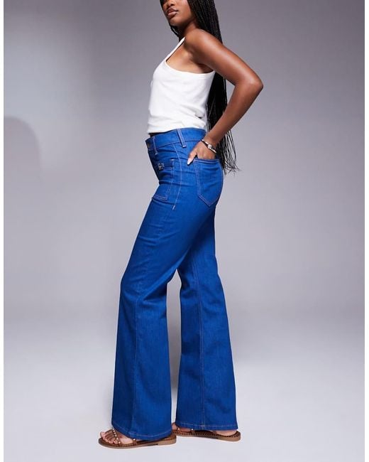 River Island Blue Relaxed Flare Jean