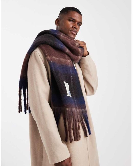 Sciarpa Spessa A Quadri di Jack & Jones in Blue da Uomo