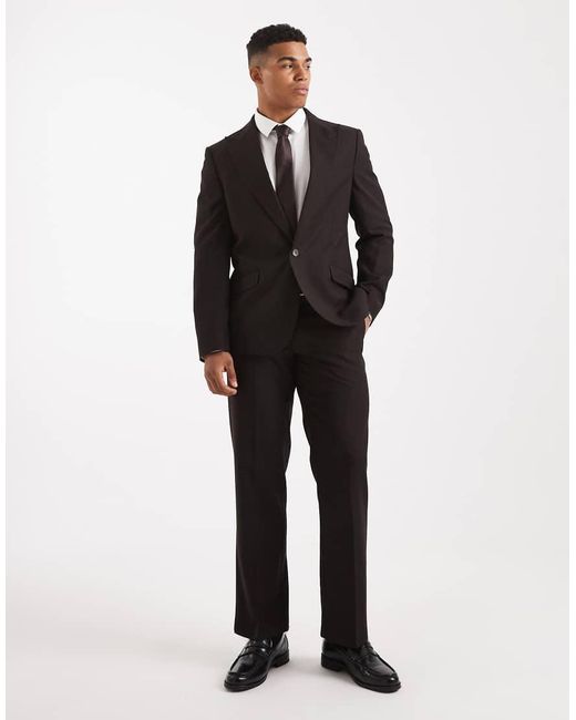 ASOS Colbert Met Normale Pasvorm En Krijtstreep in het Black voor heren