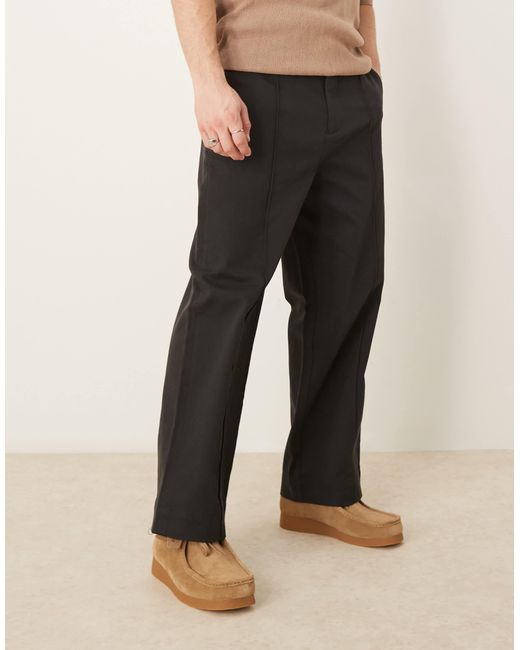 SELECTED Natural Tony Wide Leg Pleated Cordura Trouser for men