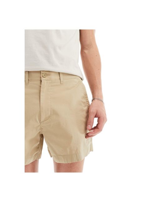 Abercrombie & Fitch Natural 5in Flat Front Chino Shorts for men