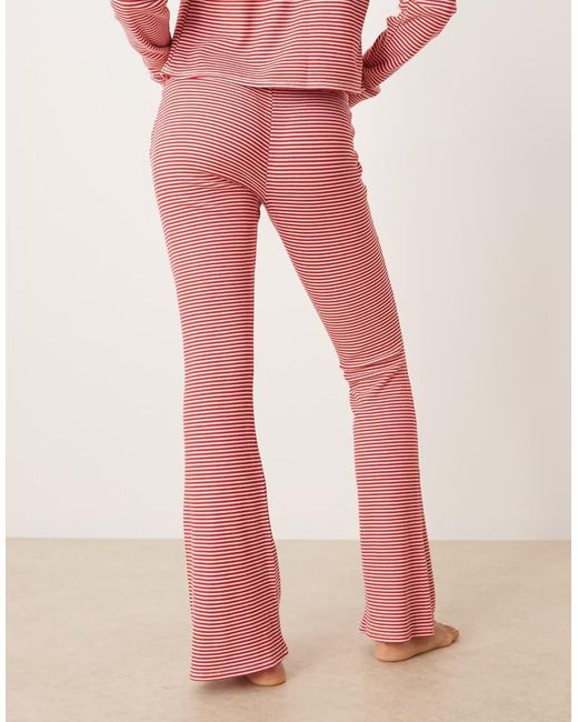 Hollister Pink Gilly Hicks Mid Rise Flare Cosy Waffle Trousers Co-Ord