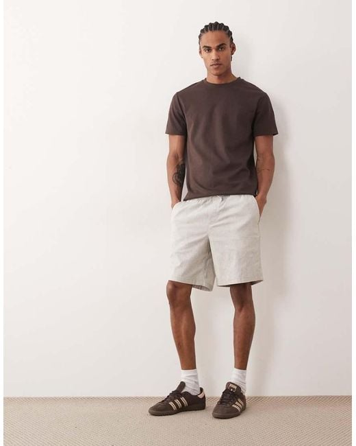 Jack & Jones Green Linen Mix Drawstring Shorts for men