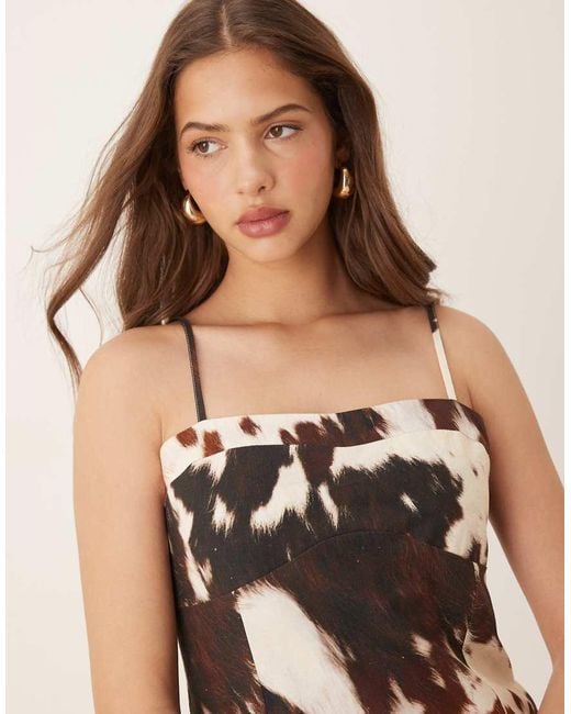 ASOS Natural Cotton Linen Colour Block Cami Mini Dress