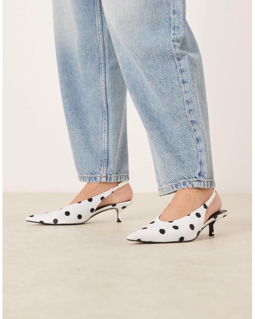 ASOS Brown Sydney Slingback Kitten Heel Shoes