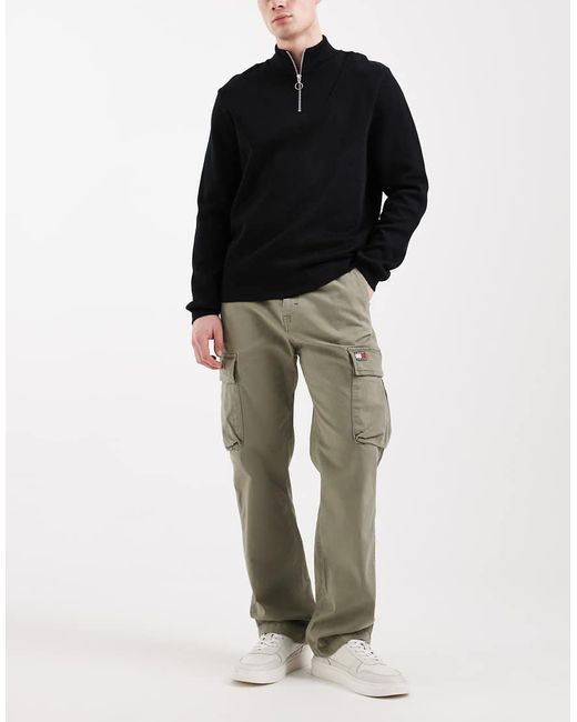 Tommy Hilfiger Black Otis Cargo Trousers for men