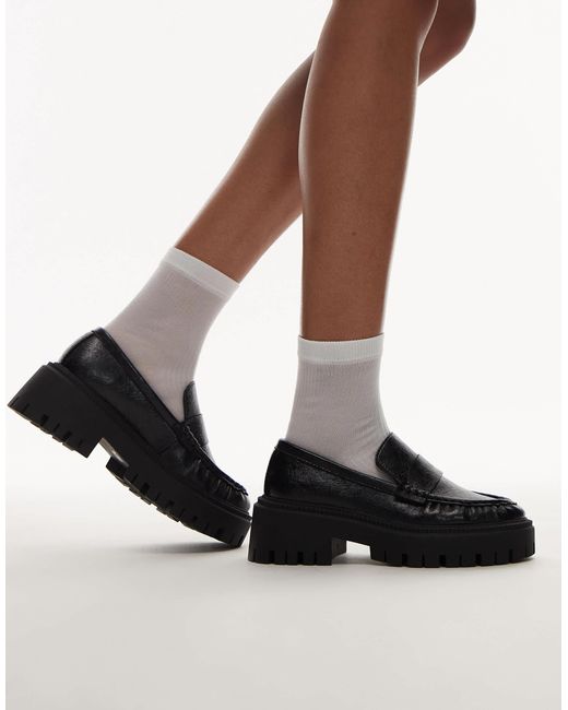 TOPSHOP Brown Cecil Chunky Loafers