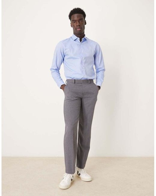 SELECTED White Slim Fit Easy Iron Smart Shirt for men