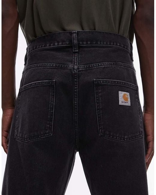 Carhartt Black Newel Relaxed Tapered Jeans for men