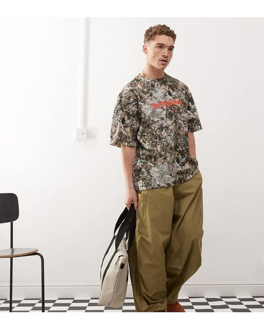 Collusion Multicolor Oversized Camo Print T-shirt for men