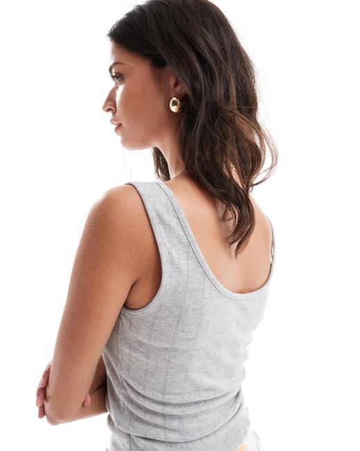 ONLY White Bow Detail Tank Top