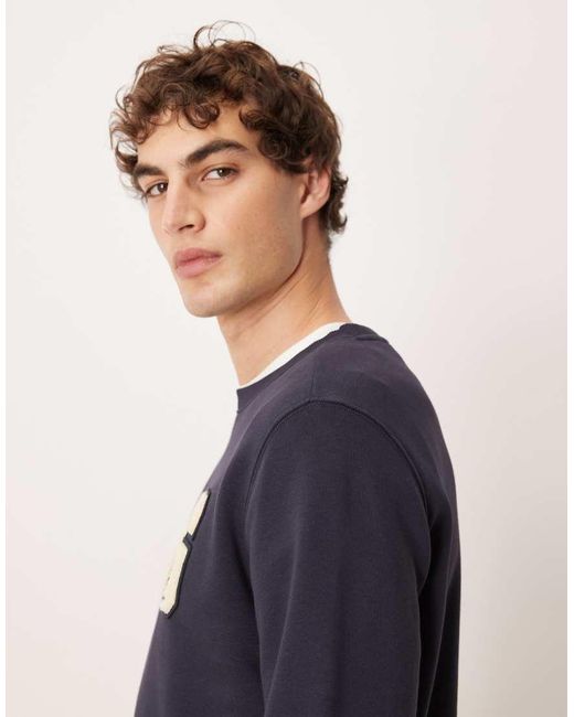 Gant Blue Sweatshirt With Varsity G Logo for men