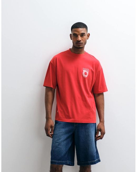 ASOS Red Oversized Tee With Fifa World Cup Japan Print for men